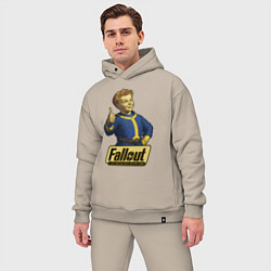 Мужской костюм оверсайз Real vault boy, цвет: миндальный — фото 2