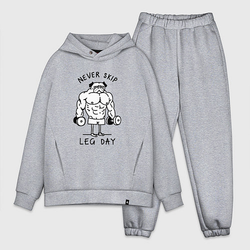 Мужской костюм оверсайз Не пропускай день ног / Меланж – фото 1