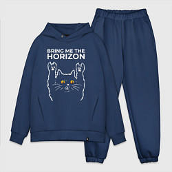 Мужской костюм оверсайз Bring Me the Horizon rock cat, цвет: тёмно-синий