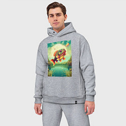 Мужской костюм оверсайз Рыбалка на карпа, цвет: меланж — фото 2