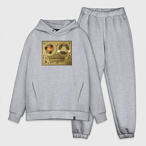 Мужской костюм оверсайз Ретро магнитофон / Меланж – фото 1