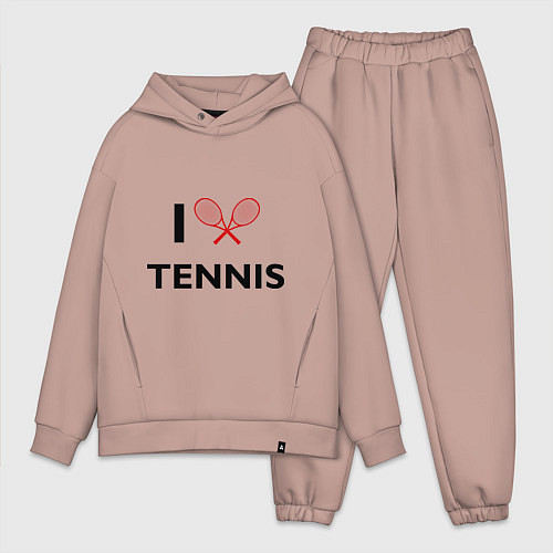 Мужской костюм оверсайз I Love Tennis / Пыльно-розовый – фото 1