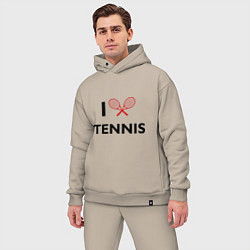 Мужской костюм оверсайз I Love Tennis, цвет: миндальный — фото 2
