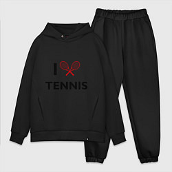 Мужской костюм оверсайз I Love Tennis, цвет: черный