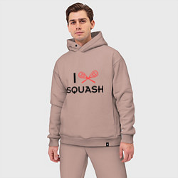 Мужской костюм оверсайз I Love Squash, цвет: пыльно-розовый — фото 2