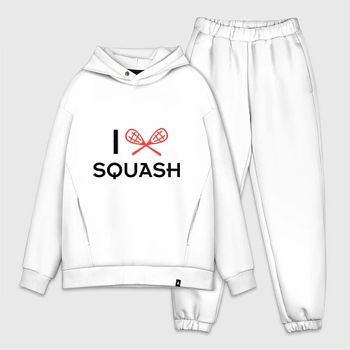 Мужской костюм оверсайз I Love Squash / Белый – фото 1