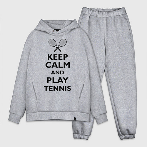 Мужской костюм оверсайз Keep Calm & Play tennis / Меланж – фото 1