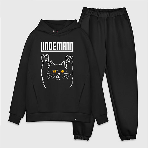 Мужской костюм оверсайз Lindemann rock cat / Черный – фото 1