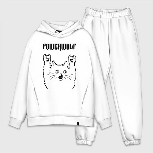 Мужской костюм оверсайз Powerwolf - rock cat / Белый – фото 1