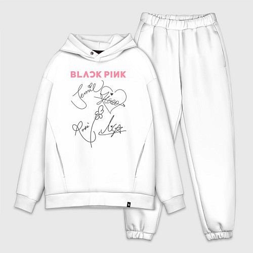 Мужской костюм оверсайз Blackpink автограф / Белый – фото 1