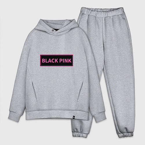 Мужской костюм оверсайз Логотип Блек Пинк / Меланж – фото 1