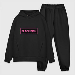 Мужской костюм оверсайз Логотип Блек Пинк, цвет: черный