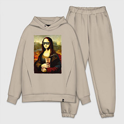 Мужской костюм оверсайз Мона Лиза с шаурмой, цвет: миндальный