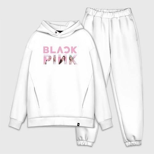 Мужской костюм оверсайз Blackpink logo Jisoo Lisa Jennie Rose / Белый – фото 1