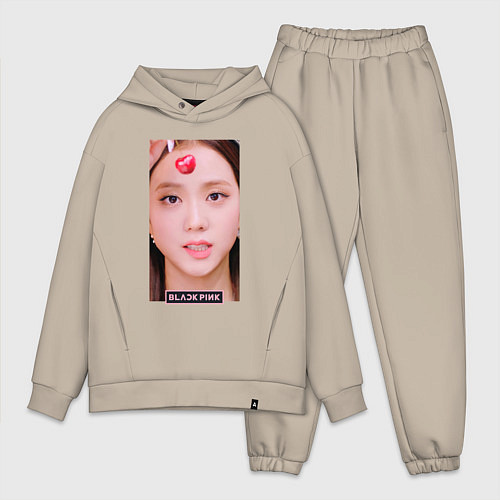 Мужской костюм оверсайз Blackpink cherry / Миндальный – фото 1