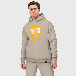 Мужской костюм оверсайз Basketball god is good, цвет: миндальный — фото 2