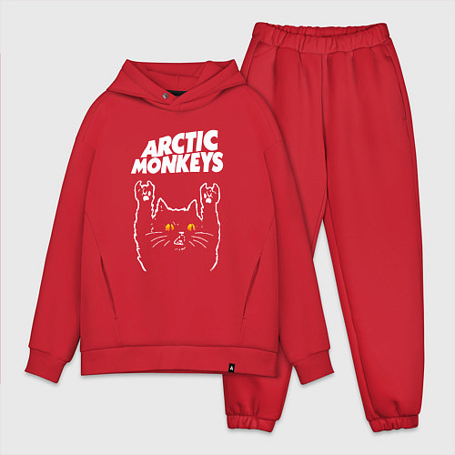 Мужской костюм оверсайз Arctic Monkeys rock cat / Красный – фото 1