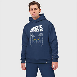 Мужской костюм оверсайз Arctic Monkeys rock cat, цвет: тёмно-синий — фото 2