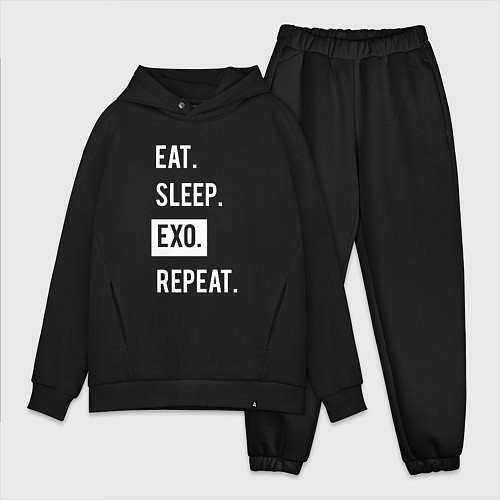 Мужской костюм оверсайз Eat Sleep EXO Repeat / Черный – фото 1