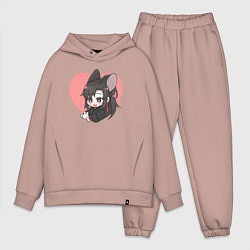 Мужской костюм оверсайз Wei Wuxian heart, цвет: пыльно-розовый