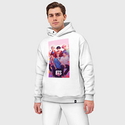 Мужской костюм оверсайз BTS art anime style, цвет: белый — фото 2