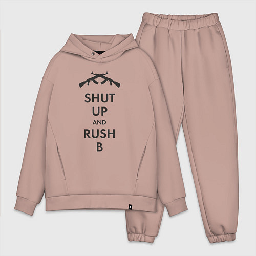 Мужской костюм оверсайз Shut up and rush b / Пыльно-розовый – фото 1