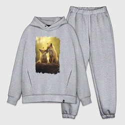 Мужской костюм оверсайз Лисички сестрички, цвет: меланж