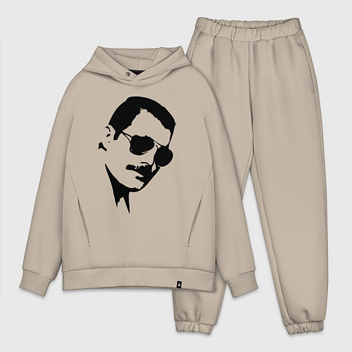 Мужской костюм оверсайз Queen head / Миндальный – фото 1