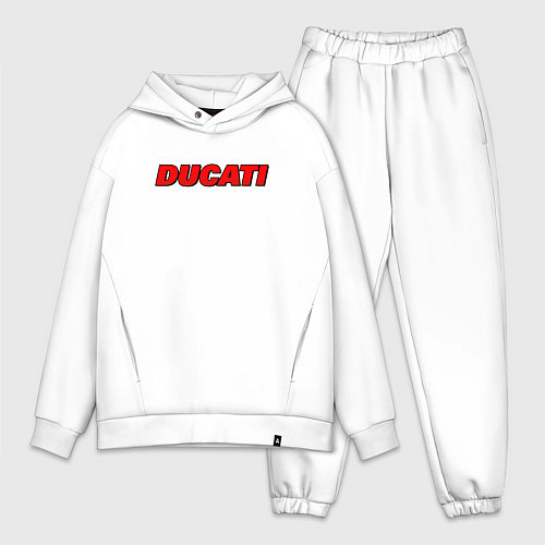 Мужской костюм оверсайз Ducati - красный градиент / Белый – фото 1