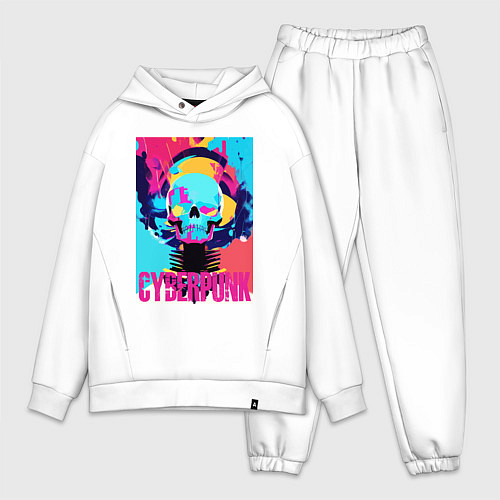 Мужской костюм оверсайз Cool skull - cyberpunk - pop art / Белый – фото 1