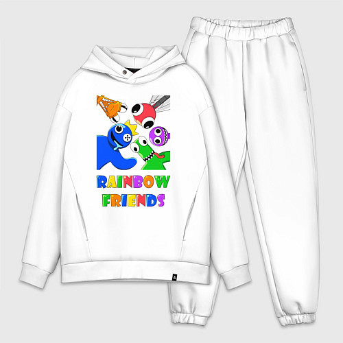 Мужской костюм оверсайз Rainbow Friends персонажи / Белый – фото 1