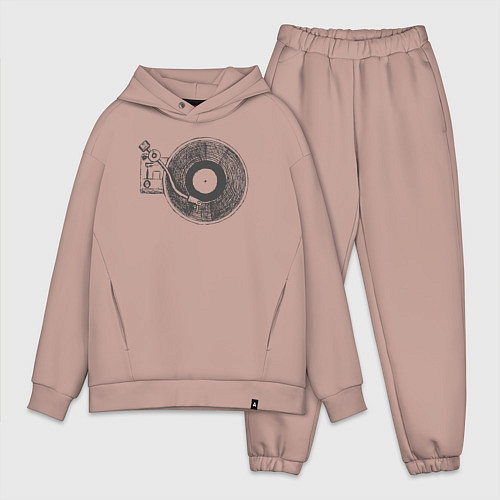 Мужской костюм оверсайз Vinyl style / Пыльно-розовый – фото 1