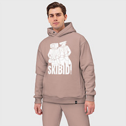 Мужской костюм оверсайз Skibidi Toilet Cameraman and Speakerman, цвет: пыльно-розовый — фото 2