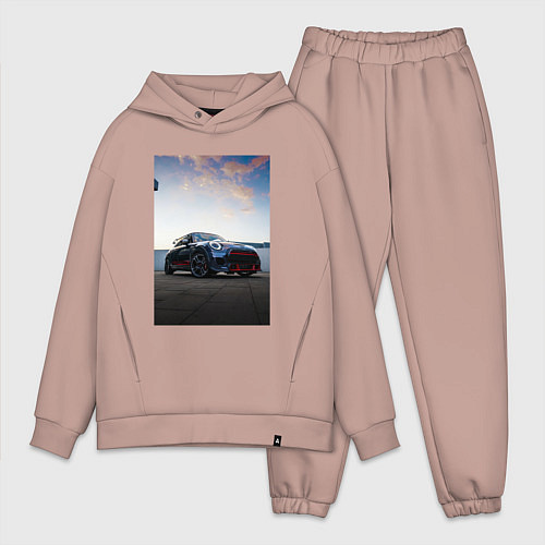 Мужской костюм оверсайз Авто на фоне неба / Пыльно-розовый – фото 1