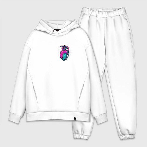 Мужской костюм оверсайз Heart grenade - сердечная граната / Белый – фото 1