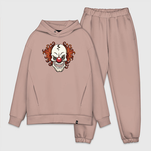 Мужской костюм оверсайз Clown skull / Пыльно-розовый – фото 1