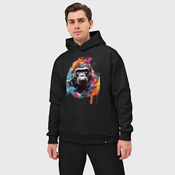 Мужской костюм оверсайз Граффити с гориллой, цвет: черный — фото 2