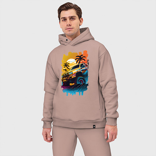 Мужской костюм оверсайз Монстр трак / Пыльно-розовый – фото 3