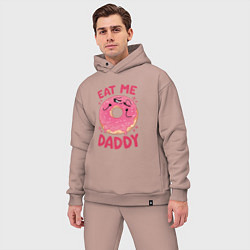 Мужской костюм оверсайз Eat me daddy, цвет: пыльно-розовый — фото 2