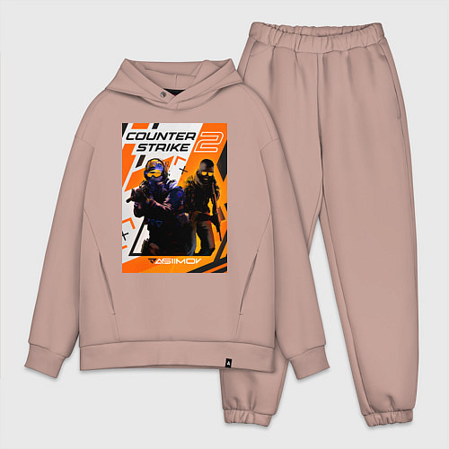 Мужской костюм оверсайз КС 2 Азимов / Пыльно-розовый – фото 1