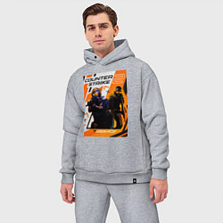 Мужской костюм оверсайз КС 2 Азимов, цвет: меланж — фото 2