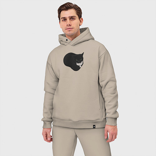 Мужской костюм оверсайз Maxwell cat / Миндальный – фото 3