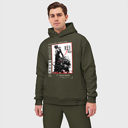 Мужской костюм оверсайз Танджиро взрослый - Клинок демонов, цвет: хаки — фото 2