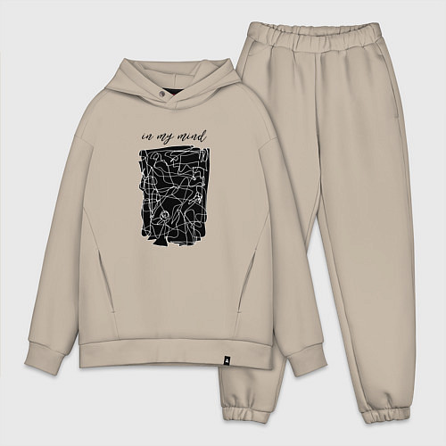 Мужской костюм оверсайз In my mind 2 / Миндальный – фото 1