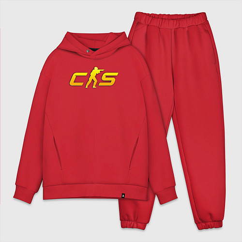Мужской костюм оверсайз CS2 yellow logo / Красный – фото 1