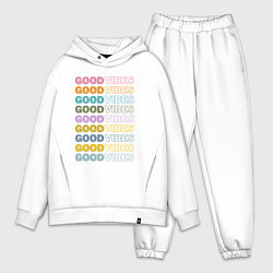 Мужской костюм оверсайз Good vibes, цвет: белый