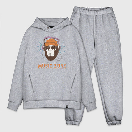 Мужской костюм оверсайз Monkey music zone / Меланж – фото 1