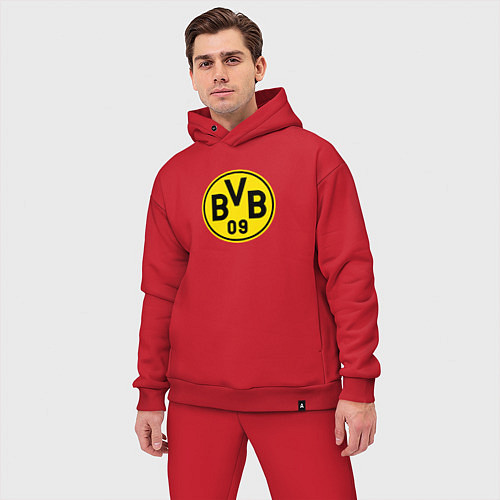 Мужской костюм оверсайз Borussia fc sport / Красный – фото 3