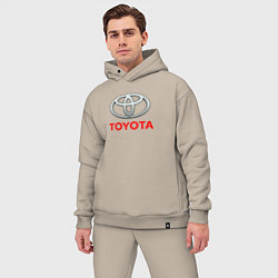 Мужской костюм оверсайз Toyota sport auto brend, цвет: миндальный — фото 2