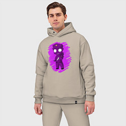 Мужской костюм оверсайз Фиолетовый человек, цвет: миндальный — фото 2